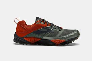 Brooks Cascadia 12 Men's Running Shoes Green / Orange | 039ZGXQCW